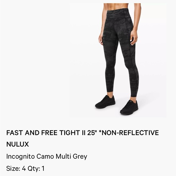 Lululemon FAST AND FREE TIGHT II 25, Size 4 - Picture 2 of 6